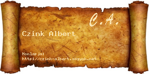 Czink Albert névjegykártya