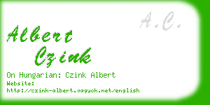 albert czink business card